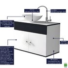 Gabinete Armário Para Banheiro Com Pia Cuba E Espelho 60cm Ba