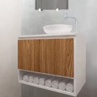 Gabinete Armário Para Banheiro Com Pia Cuba E Espelho 60cm Ba