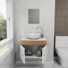 Gabinete Armário Para Banheiro Com Pia Cuba E Espelho 60cm Ba