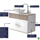 Gabinete Armário Para Banheiro Com Pia Cuba E Espelho 60cm Ba