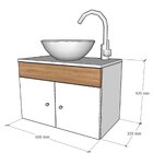 Gabinete Armário Para Banheiro Com Pia Cuba E Espelho 60cm Ba