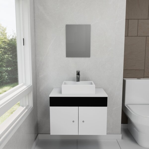 Gabinete Armário Para Banheiro Com Pia Cuba Quadrada Mármore