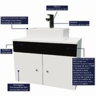 Gabinete Armário Para Banheiro Com Pia Cuba Quadrada Mármore