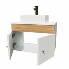 Gabinete Armário Para Banheiro Com Pia Cuba Quadrada Mármore