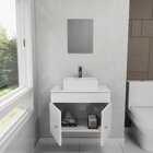 Gabinete Armário Para Banheiro Com Pia Cuba Quadrada Mármore