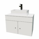 Gabinete Armário Para Banheiro Com Pia Cuba Quadrada Mármore