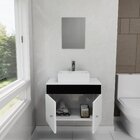 Gabinete Armário Para Banheiro Com Pia Cuba Quadrada Mármore