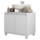 Gabinete Armário Para Banheiro Rodízios Clean Branco Perfect