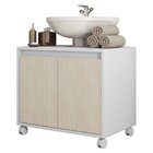 Gabinete Armário Para Banheiro Rodízios Clean Branco Perfect/