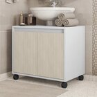 Gabinete Armário Para Banheiro Rodízios Clean Branco Perfect/