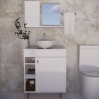 Gabinete Armário Para Banheiro Suspenso Com Cuba E Com Pés Br