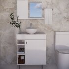 Gabinete Armário Para Banheiro Suspenso Com Cuba E Com Pés Br