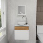 Gabinete Armário Para Banheiro Suspenso Com Pia Cuba E Espelh