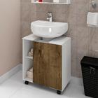 Gabinete Armário Para Pia De Coluna Pequin Branco E Rustico