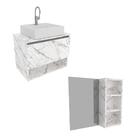 Gabinete Armário Suspenso 60 Cm Com Cuba Espelheira Estante 1