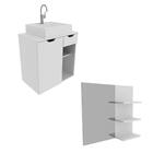 Gabinete Armário Suspenso Com Cuba Espelheira 1 Porta 1 Gavet