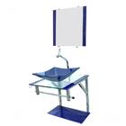 Gabinete Azul De Vidro 40cm Cq30cm