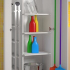 Gabinete Balcão Armário Branco Com 2 Portas Alto 4 Rodinhas