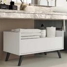 Gabinete Balcão Banheiro 80 Cm C/ Pés Retrô Multimóveis Branc