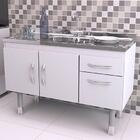 Gabinete Balcão Em Mdf Para Pia De Cozinha 1,20m Slim