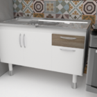 Gabinete Balcão Em Mdf Para Pia De Cozinha 1,20m Slim