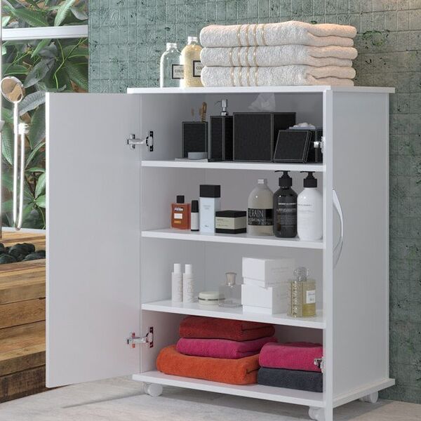 Gabinete Balcão Multiuso Base Toalheiro Porta Escova Shampoo