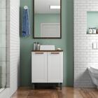 Gabinete Balcão Para Banheiro Com Pia 2 Portas 1 Prateleira N