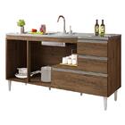 Gabinete Balcão Para Pia 1,20 Maceió Branco Puxador Aluminio