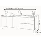 Gabinete Balcão Para Pia 1,80 M Maceió Amêndoa Off White Puxa