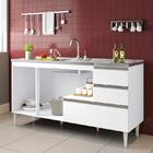 Gabinete Balcão Para Pia 150 Cm Com Gavetão Branco Branco