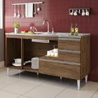 Gabinete Balcão Para Pia 150 Cm Com Gavetão Castanho