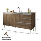 Gabinete Balcão Para Pia 150 Cm Com Gavetão Castanho