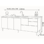 Gabinete Balcão Para Pia 2 Metros Maceió Castanho Puxador Alu