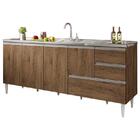 Gabinete Balcão Para Pia  2 Metro Com Gavetão Castanho