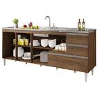 Gabinete Balcão Para Pia  2 Metro Com Gavetão Castanho