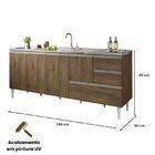 Gabinete Balcão Para Pia  2 Metro Com Gavetão Castanho