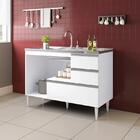 Gabinete Balcão Para Pia De 1,20 Mt Milla Com Gavetão Branco