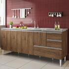 Gabinete Balcão Para Pia De 1,80 Metro Com Gavetão Castanho