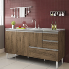 Gabinete Balcão Para Pia De 160 Cm Com Gavetão Castanho