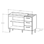 Gabinete Balcão Para Pia De 1 20 Mt Milla Branco Branco