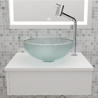 Gabinete Bancada Para Banheiro Com Cuba De Vidro 29cm E Kit H