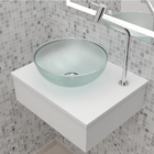 Gabinete Bancada Para Banheiro Com Cuba De Vidro 29cm E Kit H