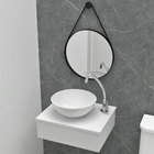 Gabinete Bancada para Banheiro em Mdf e Cuba de Apoio Redonda