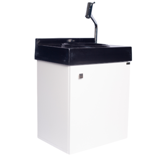 Gabinete Banheiro 1 Porta Branco Ártico Embutida - Preta