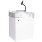 Gabinete Banheiro 1 Porta Branco Ártico Embutida - Rjd. Cinza