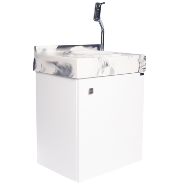 Gabinete Banheiro 1 Porta Branco Ártico Embutida - Rjd Preto