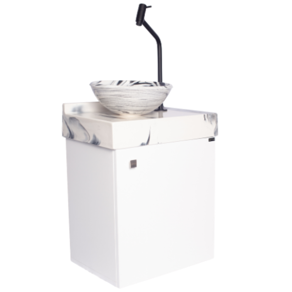 Gabinete Banheiro 1 Porta Branco Ártico Sobreposta - Rjd. Pre