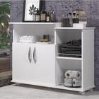 Gabinete Banheiro 2 Portas 4 Rodinhas Tampo Branco