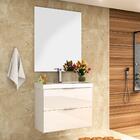 Gabinete Banheiro 3 Gavetas Com Lavatório E Espelho Branco