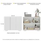 Gabinete Banheiro 3 Portas 90cm Multimóveis Mp5031 Branco